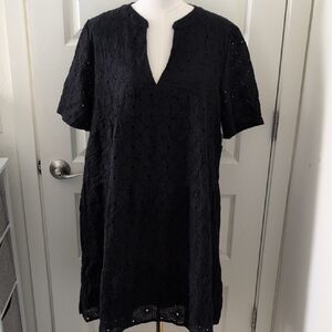 FLAMINGALS Eyelet Midi Dress Black Plus Size XXL NWT